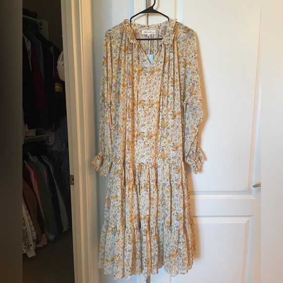 NWT Brass & Roe Yellow Maxi Dress - Picture 2 of 7